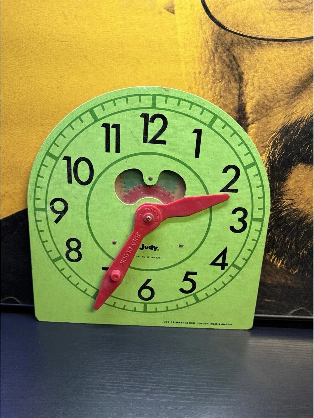 Vintage Judy Clock Primary Learning Educational Toy Wood Clock Rare Color